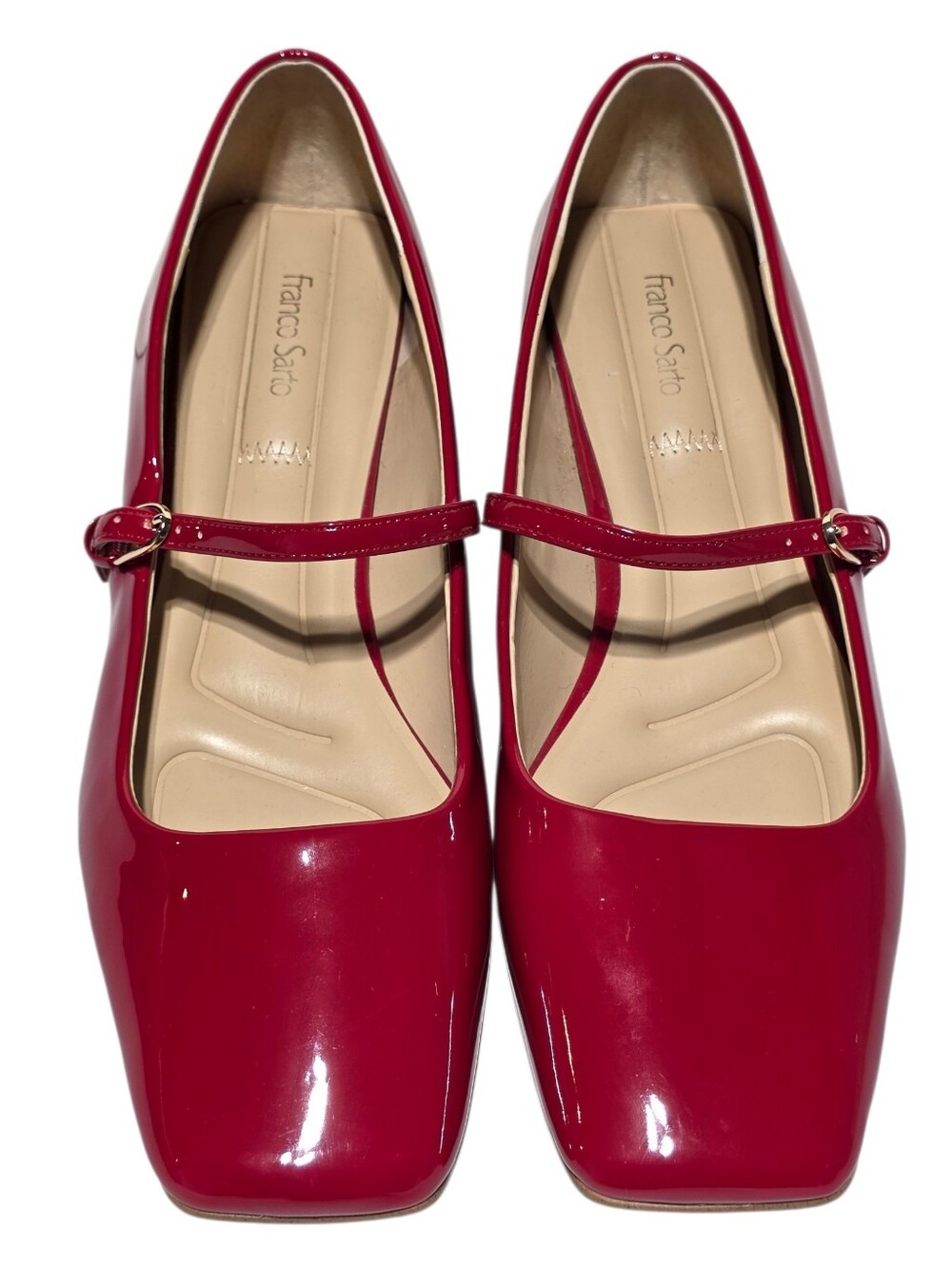 EUC FRANCO SARTO TINSLEY MARY JANE  RED FLATS SZ 10